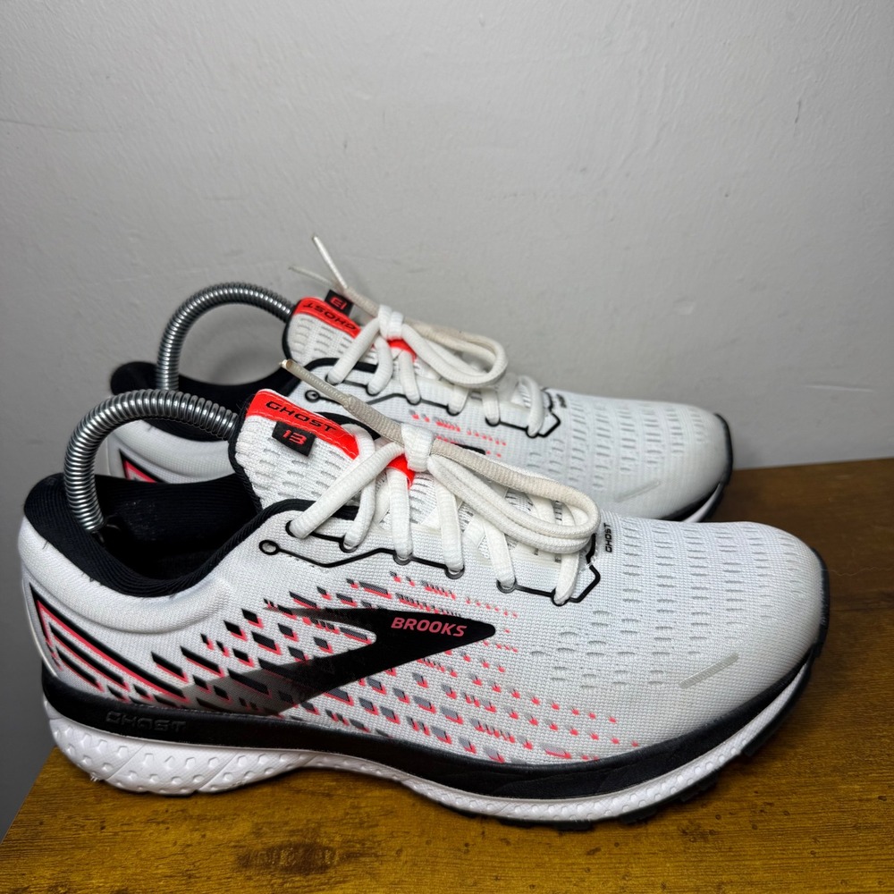 Brooks Ghost 13 Running Shoes Womens Size 8.5 D Wide White 1203381D192